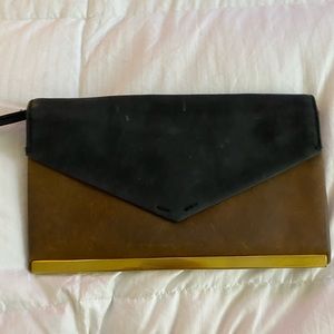 Madewell black and brown clutch